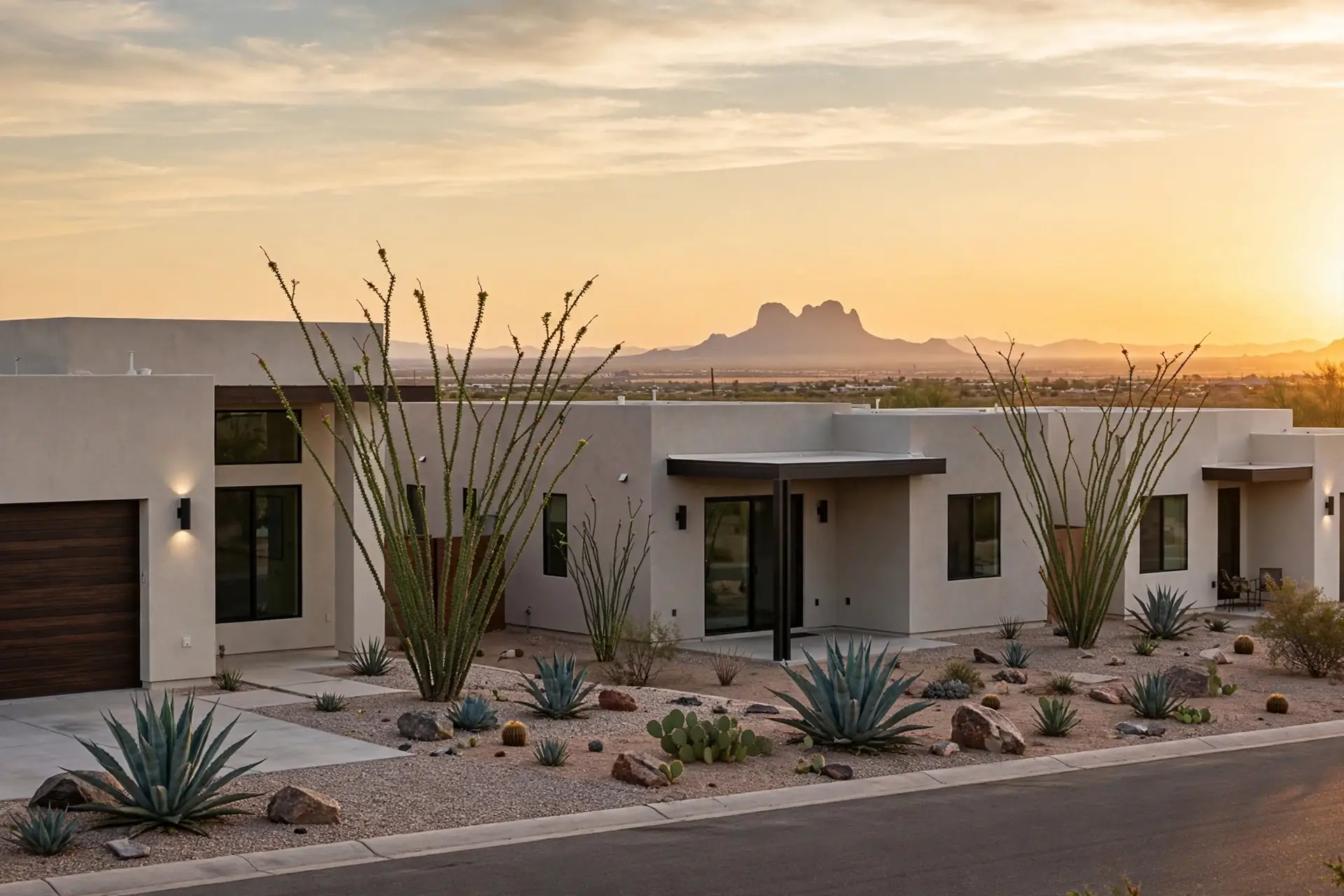 Newer desert-style homes with mountain views in the Camelback Road area of Litchfield Park